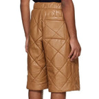 LeathericMen Quilted Leather Shorts for Men – Premium Lambskin Slim Fit Biker Style
