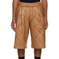 LeathericMen Quilted Leather Shorts for Men – Premium Lambskin Slim Fit Biker Style