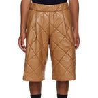 LeathericMen Quilted Leather Shorts for Men – Premium Lambskin Slim Fit Biker Style
