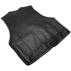 Men’s Biker Leather Vest with Expandable Zipper MDM9186 | Adjustable Motorcycle Vest