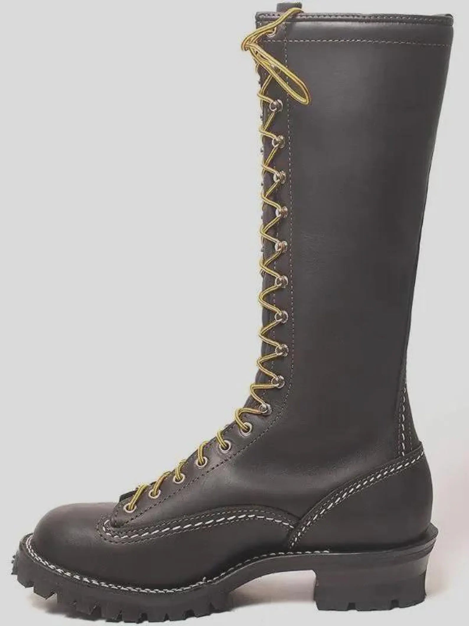 Heavy-Duty Black Leather Boots