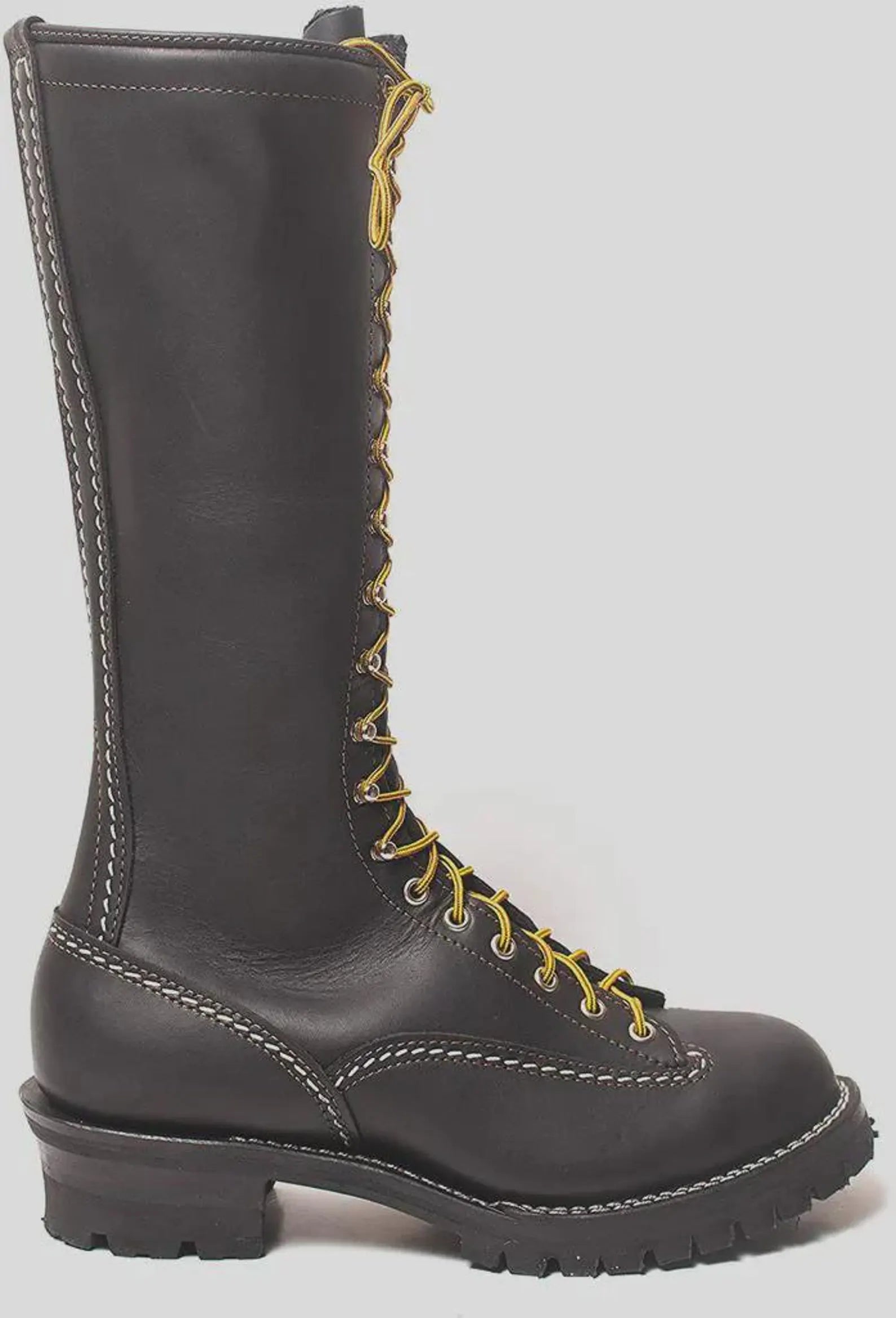 Heavy-Duty Black Leather Boots