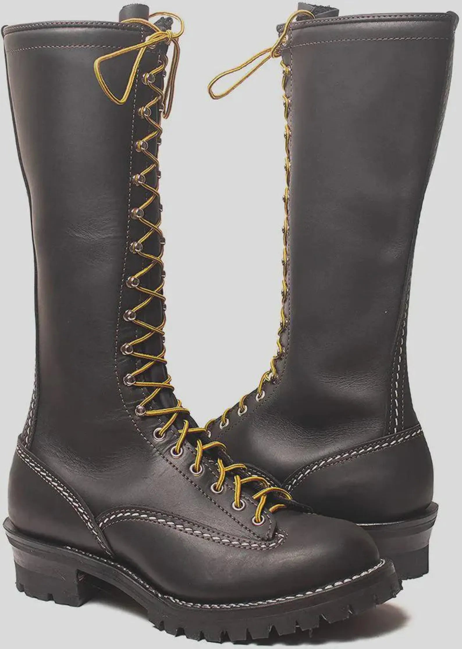 Heavy-Duty Black Leather Boots
