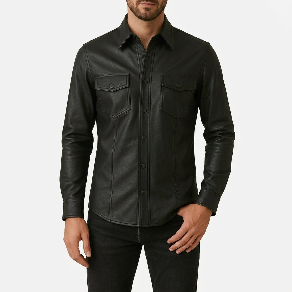 Men’s Genuine Leather Shirt – Slim Fit Premium Quality