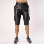 Men’s Genuine Sheep Leather Cargo Shorts – Dual Side Pockets  Leatheric Men