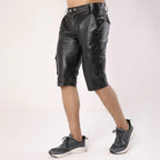 Men’s Genuine Sheep Leather Cargo Shorts – Dual Side Pockets  Leatheric Men