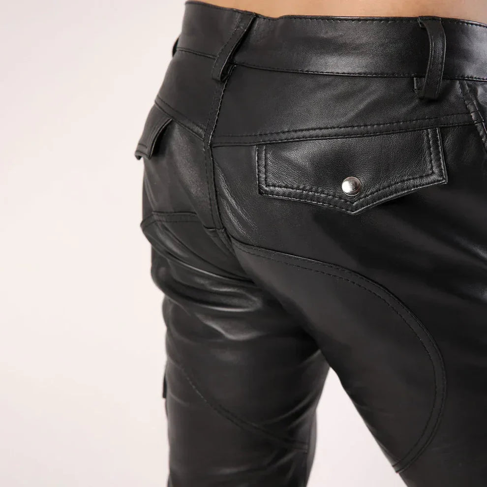 Men’s Genuine Sheep Leather Cargo Shorts – Dual Side Pockets  Leatheric Men
