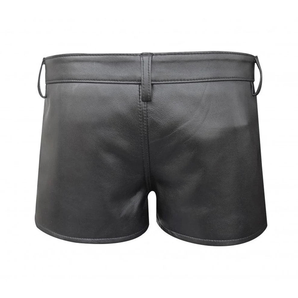 Men’s Genuine Sheep Leather Shorts – Summer Casual Boxer Style  Leatheric Men