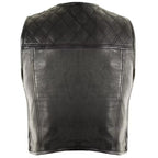Men’s Leather Jacket Diamond Step Pattern Short MDM9203 | Premium Biker Jacket
