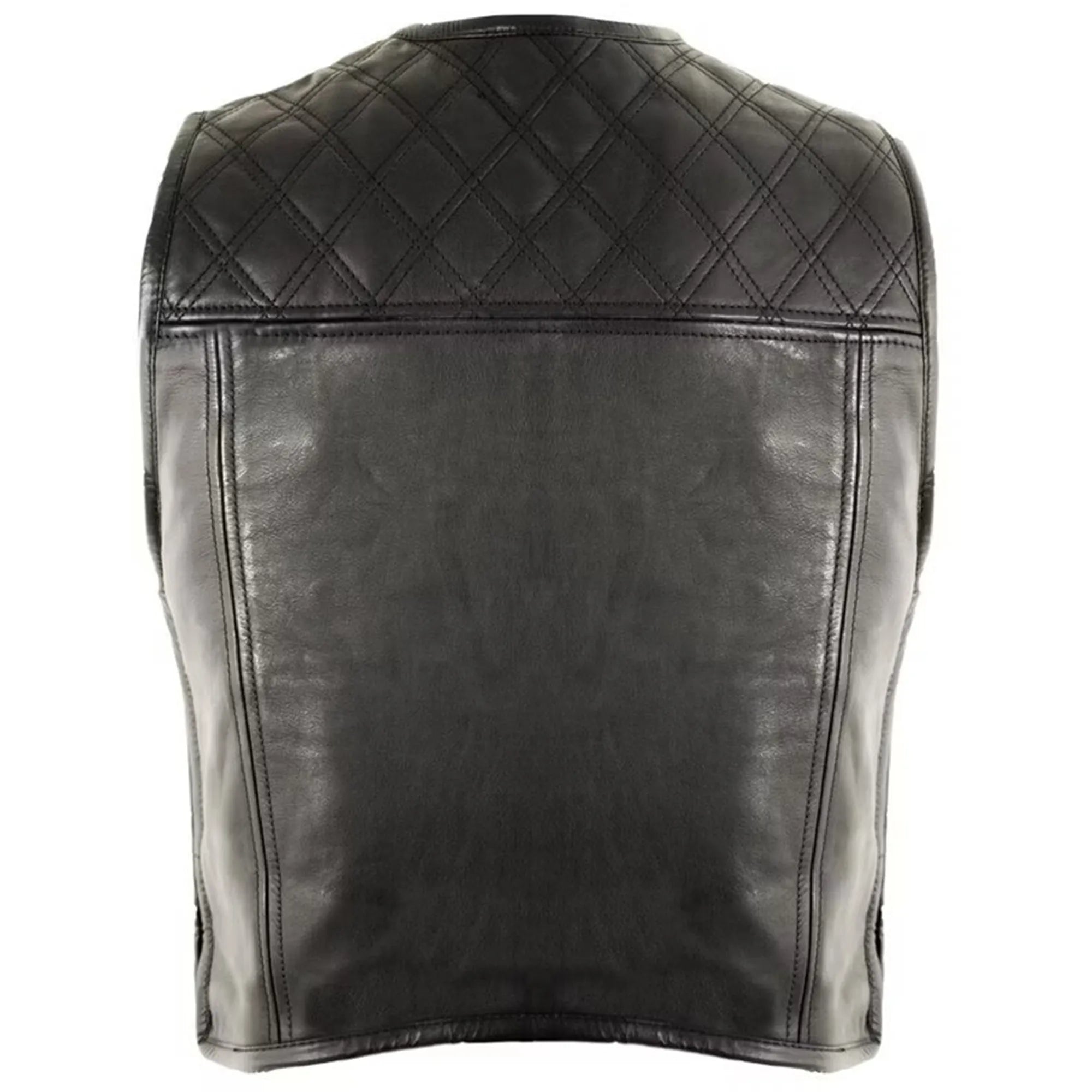 Men’s Leather Jacket Diamond Step Pattern Short MDM9203 | Premium Biker Jacket