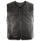 Men’s Leather Jacket Diamond Step Pattern Short MDM9203 | Premium Biker Jacket