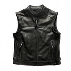 Men’s Perforated Biker Leather Vest | Breathable Motorcycle Riding Vest