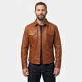 Men’s Pure Sheep Leather Brown Shirt – Soft Genuine Slim Fit