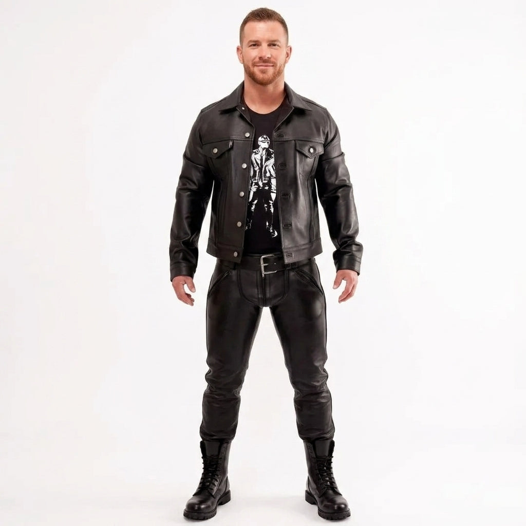 Men’s Pure Sheep Leather Shirt – Soft Genuine Leather Slim Fit