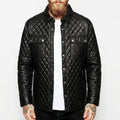 Men’s Quilted Leather Shirt – Stylish Genuine Leather Design