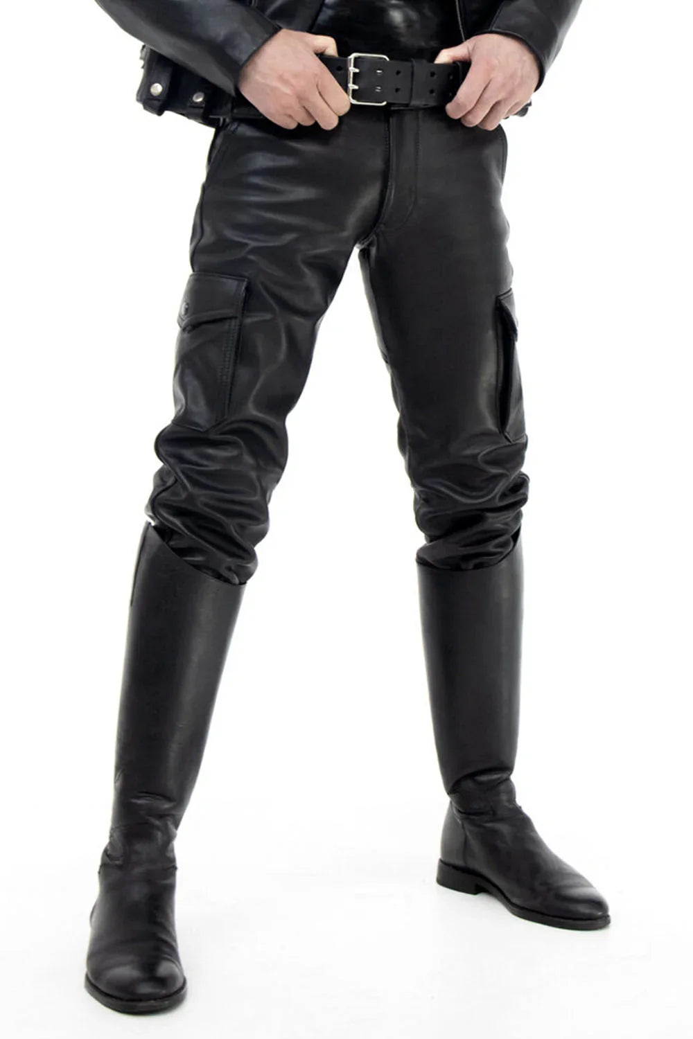 Men's Real Leather Cargo Fit Pant