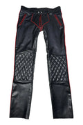 Men's Leather Pants G-Zip Padded
