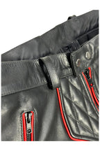 Men's Leather Pants G-Zip Padded