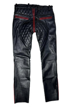 Men's Leather Pants G-Zip Padded
