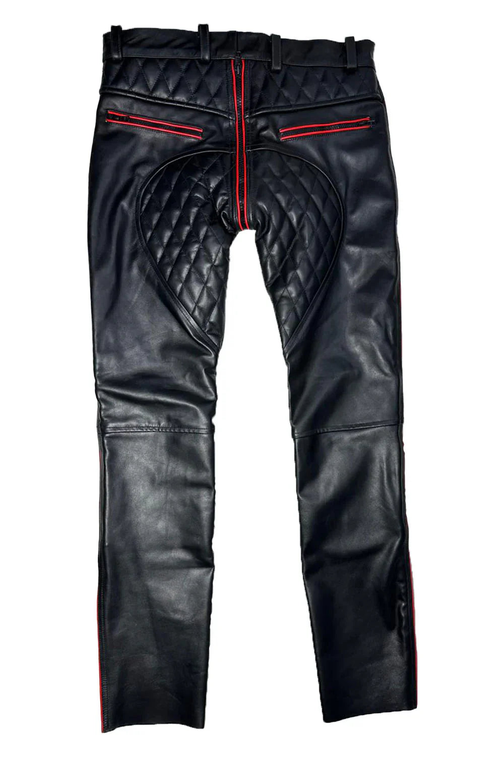 Men's Leather Pants G-Zip Padded