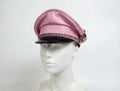 Pink Sheepskin Biker Cap