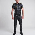 Police Style Leather Shirt for Men | Biker & Tactical Leather Shirt