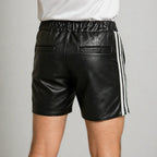 Premium Black Leather Shorts for Men | Sleek & Stylish Lambskin Shorts | Leathericmen