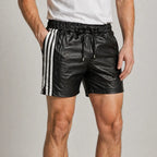 Premium Black Leather Shorts for Men | Sleek & Stylish Lambskin Shorts | Leathericmen
