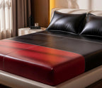 Red & Black Leather Bed Sheet Set
