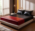 Red & Black Leather Bed Sheet Set