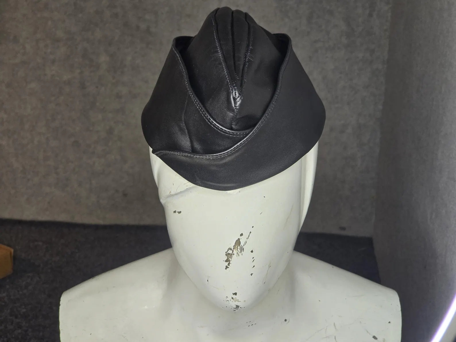 Retro Military Leather Garrison Cap