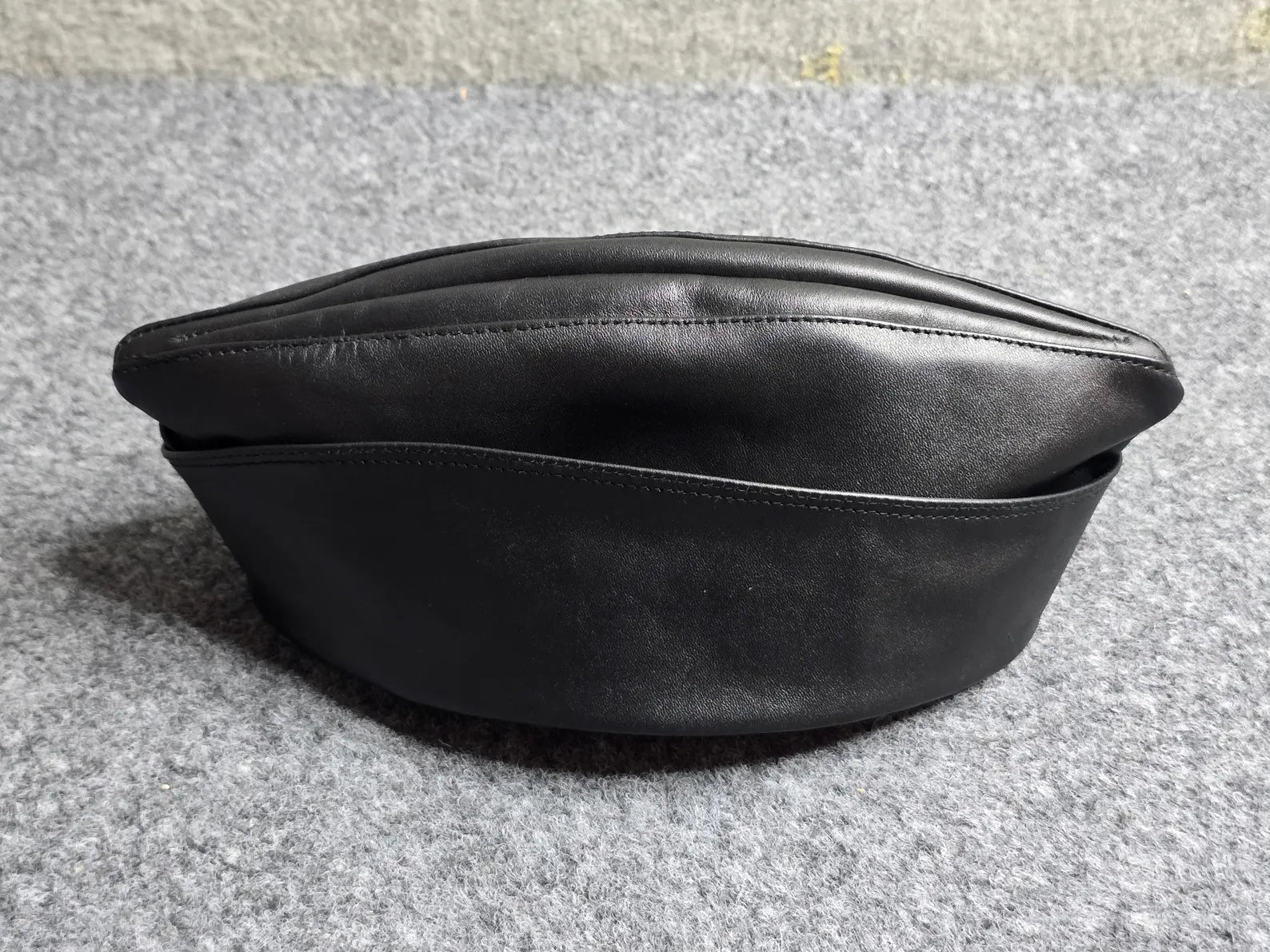Retro Military Leather Garrison Cap