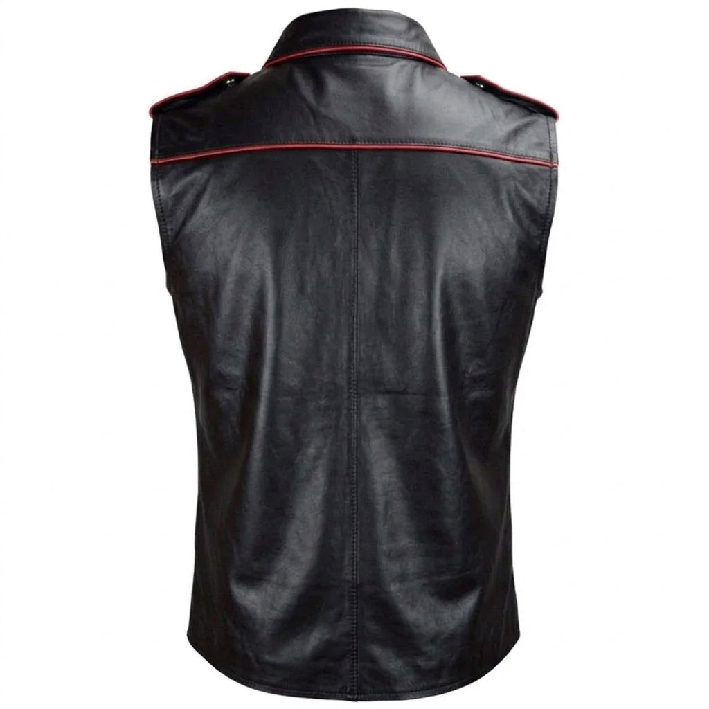Sleeveless Leather Shirt for Men | Unique Design Genuine Leather