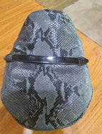 Soft Snakeskin Leather Biker Muir Cap