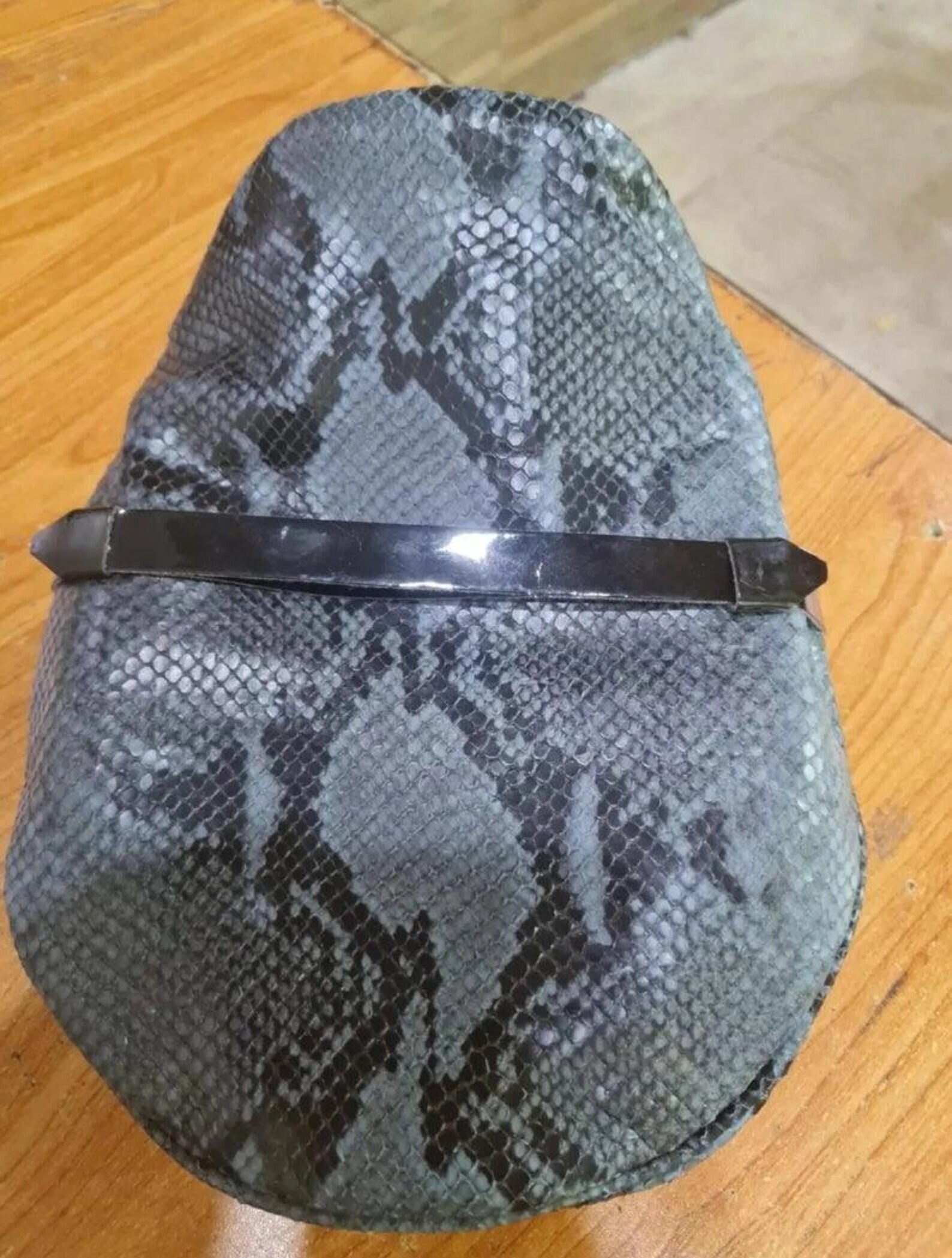 Soft Snakeskin Leather Biker Muir Cap