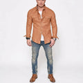 Tan Leather Shirt for Men | Genuine Leather Stylish Shirt
