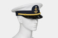 White Admiral Captain Hat – Nautical Yacht Skipper Costume Cap