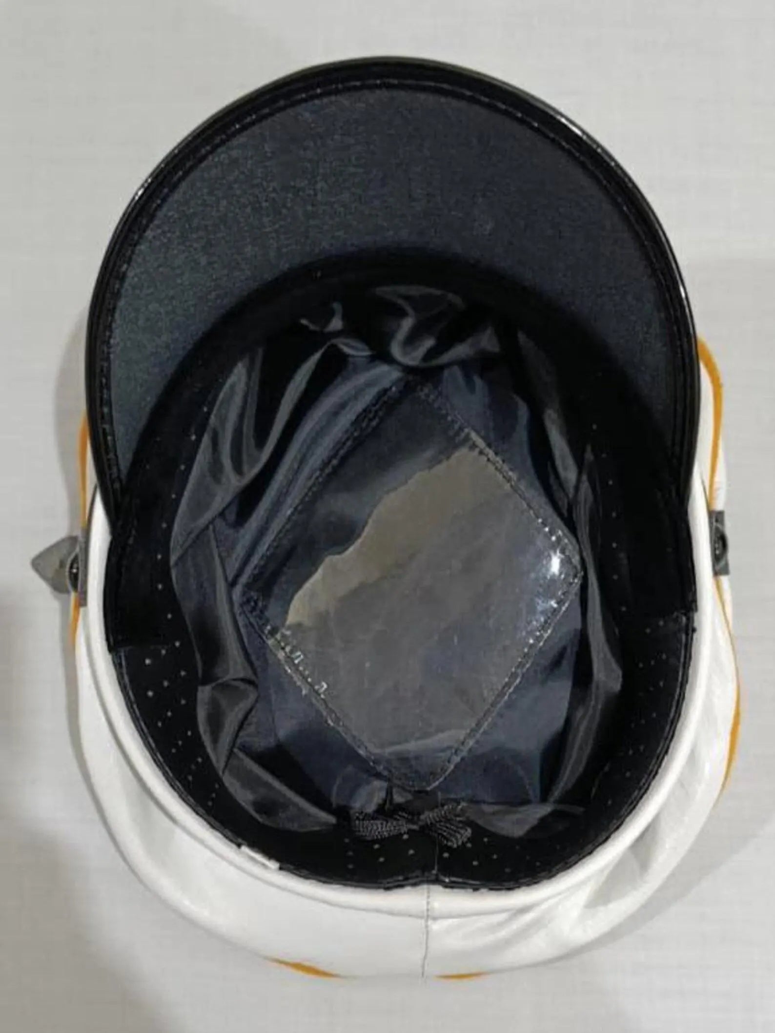 White Leather Peaked Cap