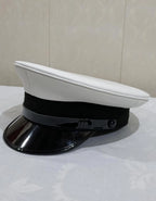 White Officer Kepi Cap – Military Style Peaked Uniform Hat