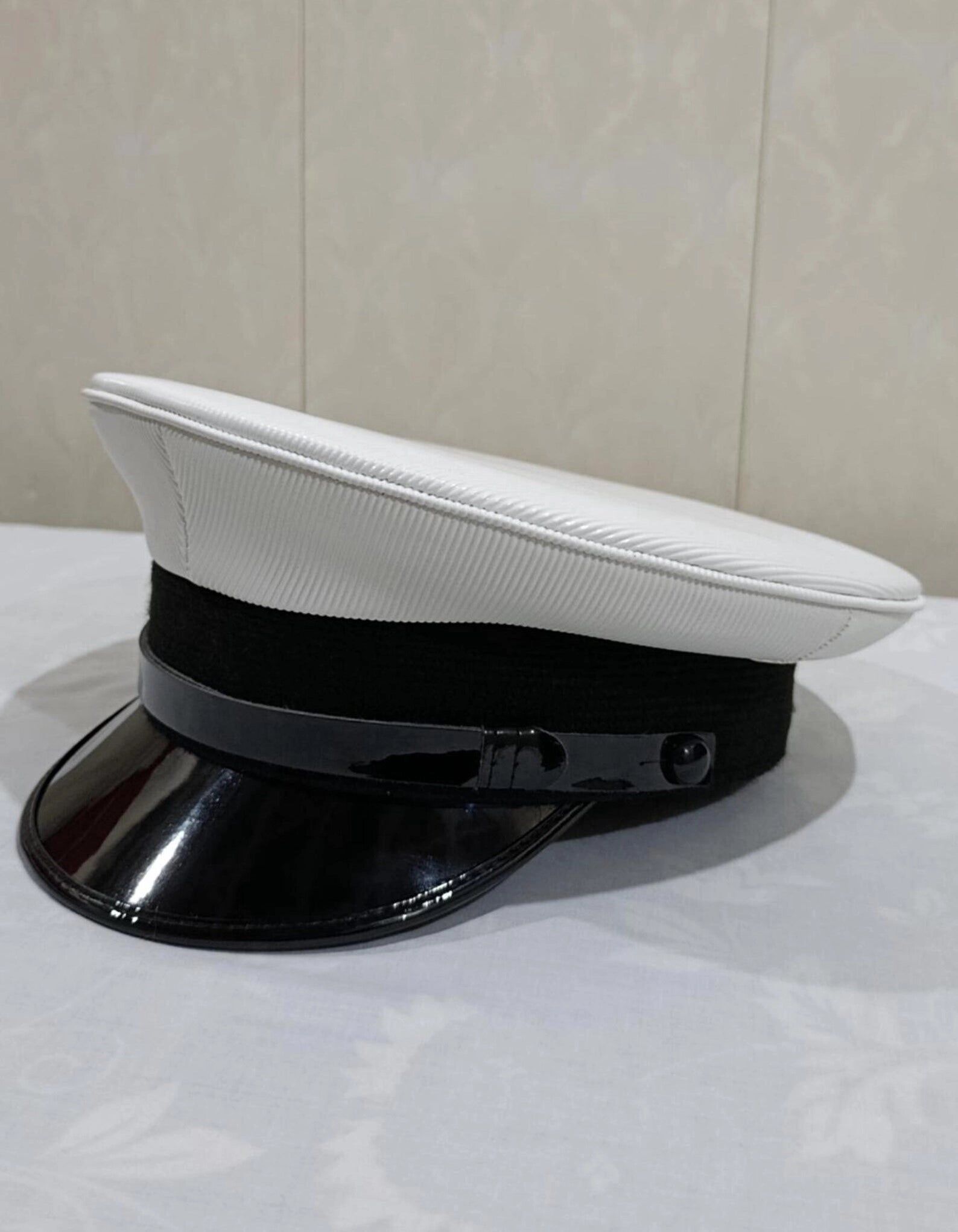 White Officer Kepi Cap – Military Style Peaked Uniform Hat