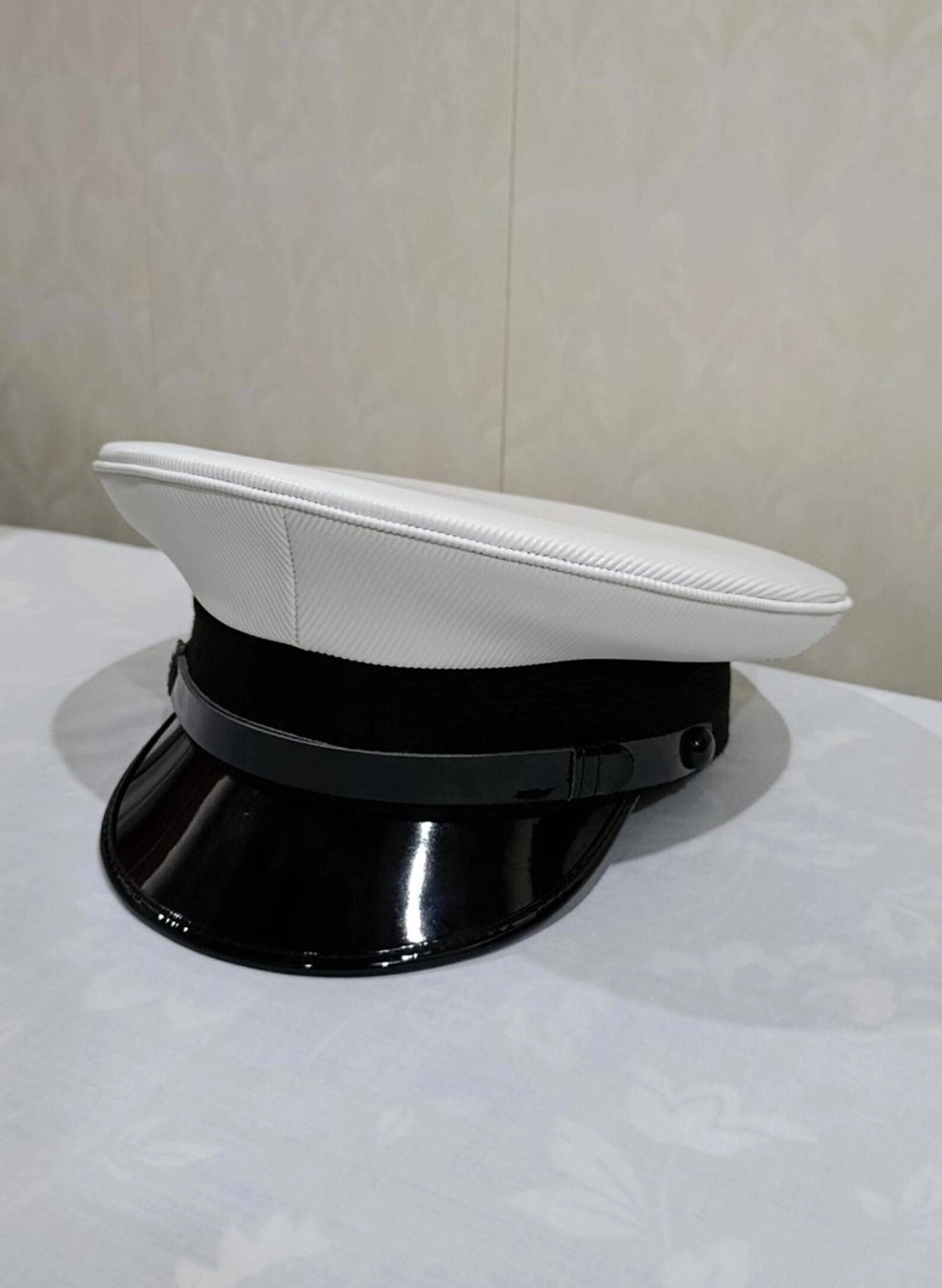 White Officer Kepi Cap – Military Style Peaked Uniform Hat