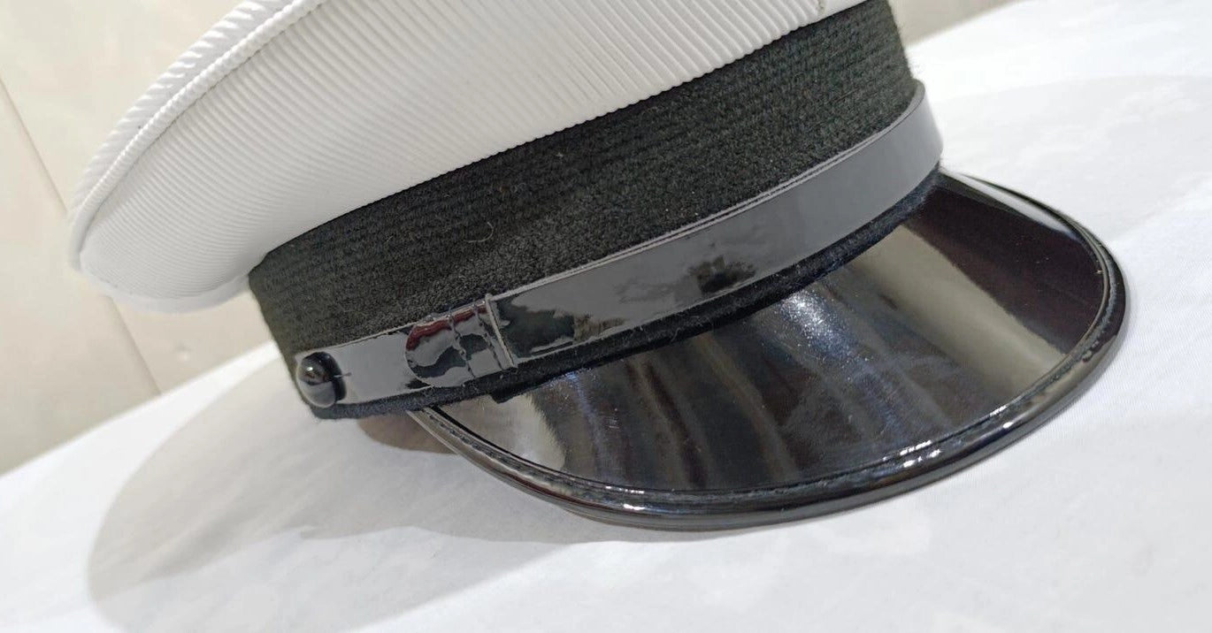 White Officer Kepi Cap – Military Style Peaked Uniform Hat