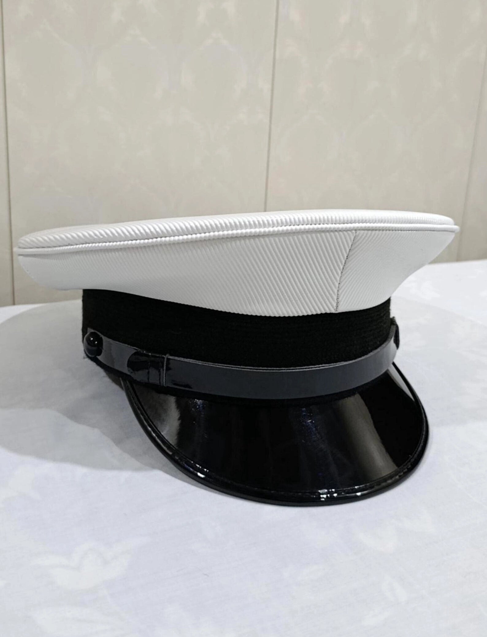 White Officer Kepi Cap – Military Style Peaked Uniform Hat