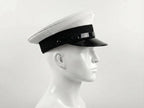 White Officer Kepi Cap – Military Style Peaked Uniform Hat