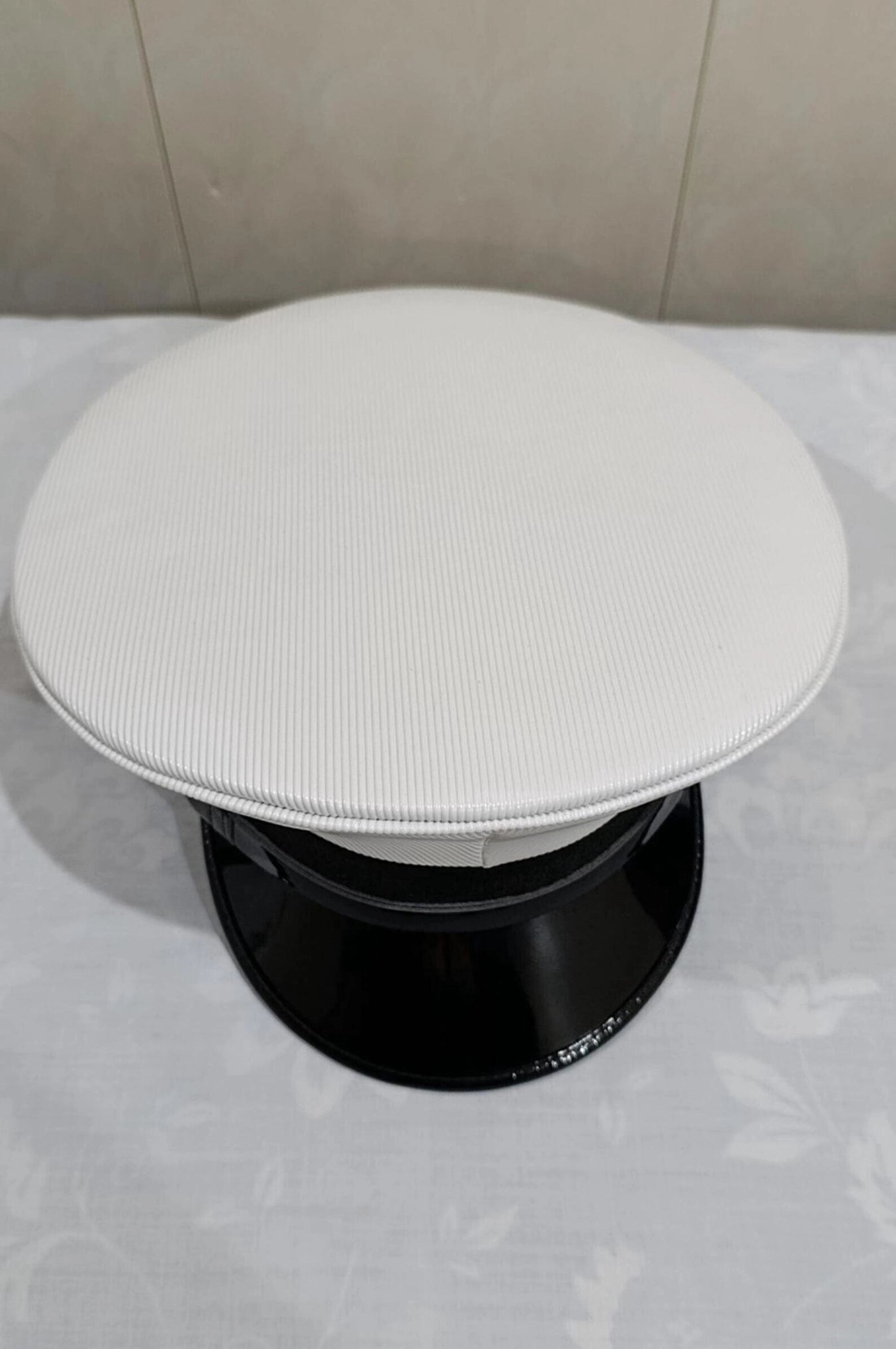 White Officer Kepi Cap – Military Style Peaked Uniform Hat