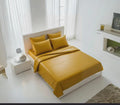 Yellow Leather Bed Sheet with Pillow Cover