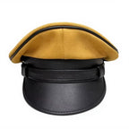 Yellow Sheepskin Leather Biker Cap